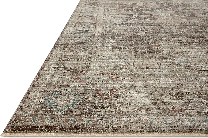 Loloi Magnolia Home by Joanna Gaines Millie Collection MIE-03 Charcoal/Dove 11'-6" x 15'-7", .25" Pile Height, Area Rug