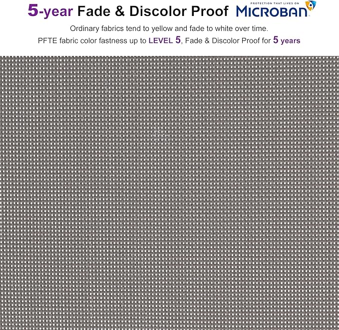 PURPLE LEAF Patio Lounge Chair with Canopy Shade Outdoor Chaise Lounge Chair Set of 2 for Lawn Poolside Backyard Sunbathing Tanning Chairs with Arm Brown