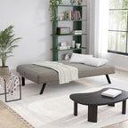 Serta® Damien 66.1" Convertible Futon Sofa, Dreamcoil® Comfort, FingerGuard® Pinch Point Protection, Woven Polyester Fabric, Taupe