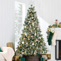 Best Choice Products Full Scotch Pine Christmas Tree, 6ft Pre-Lit Frosted Holiday Decor w/ 1,200 Twinkling Micro LED Lights, 2-in-1 White & Multicolor