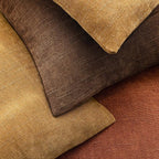 Foindtower Set of 2 Soft Textured Chenille Throw Decorative Pillow Covers Square Accent Solid Cushion Cover Cozy Neutral Farmhouse Pillow Case for Couch Sofa Bedroom Living Room 16x16 Inch,Dark Bronze