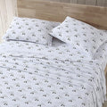 Eddie Bauer - Queen Sheets, Cotton Flannel Bedding Set, Brushed For Extra Softness, Cozy Home Decor (Dog Friends White, Queen)
