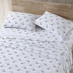 Eddie Bauer - Queen Sheets, Cotton Flannel Bedding Set, Brushed For Extra Softness, Cozy Home Decor (Dog Friends White, Queen)