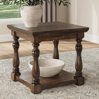 Signature Design by Ashley Sturlayne Classic End Table with Open Shelf, Light Brown