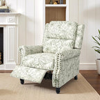 Recliner Chair, Modern Pushback Armchair with Adjustable Backrest & Footrest for Bedroom, Living Room (Rococo Green,Set of 2)