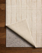 Loloi Chris Loves Julia Calvin Collection CLV-02 Ivory/Oatmeal 9'-6" x 12'-6" Area Rug Checkered Neutral Soft Living Room Bedroom Carpet