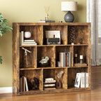 Book Shelf with 10-Cube, 43” Wide Bookshelf with Anti-Tip Device, 38” Tall Open Bookcase, Modern Display Organizer Book Case for Home Office, Entryway, Living Room, Bedroom, Study Room