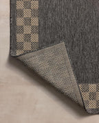 Loloi Chris Loves Julia Providence Collection PRC-01 Charcoal/Natural 2'-3" x 3'-9", .12" Pile Height, Indoor/Outdoor Runner Rug