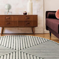RUGGABLE x Jonathan Adler Machine Washable Area Rug – Inkdrop Black & Ivory 6 ft Round, Stain-Resistant, Non-Slip – Medium Rugs for Living Room, Bedroom, Hallway, Entryway & Office–with Standard Pad