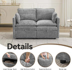55" Cloud Modular Loveseat Sofa with Storage, Modern Upholstered Sofa Couch Small Love Seat，2 Seater Chenille Comfy Sectional Sofa with Armrests for Living Room, Small Space, Light Grey