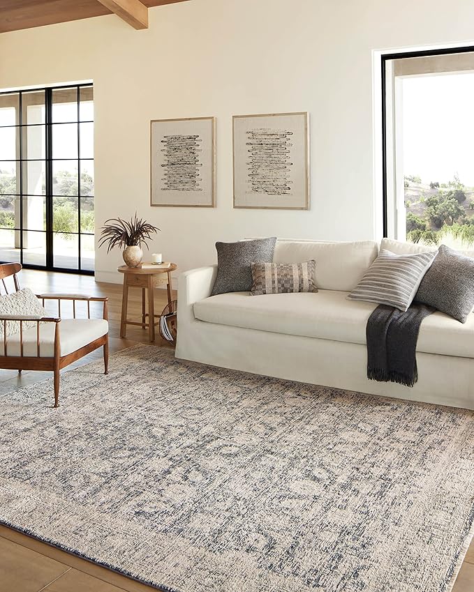 Loloi Amber Lewis Alie Collection ALE-05 Charcoal/Beige 9'-6'' x 13'-1'', .13'' Pile Height, Area Rug