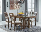 Signature Design by Ashley Moriville Modern Farmhouse 19" Upholstered Dining Room Chair, 2 Count, Brown