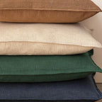 Foindtower Set of 2, Decorative Linen Soild Throw Pillow Covers Soft Accent Euro Cushion Case Farmhouse Neutral Pillowcase for Chair Couch Sofa Bedroom Living Room Home Decor 24 x 24 Inch Pine Green