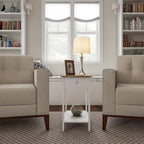 Side Table - Small Night Stand with Drawer and Open Storage Shelf - Traditional Style Bedroom or Living Room Furniture - Use as Bedside Table or End Table by Lavish Home (White)