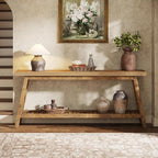 Tribesigns 70.86-Inch Console Table for Entyrway, Farmhouse 2-Tier Entry Entrance Table, Narrow Long Sofa Table Behind Couch, Light Brown