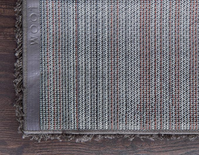 Unique Loom Solid Shag Collection Area Rug (10' x 13' Rectangle, Graphite Gray)