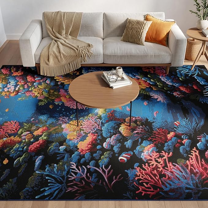 Nourison Home Color Splash Multicolor 7'10" x 9'10" Area Rug - Easy Clean, Non Shedding, Bed Room, Living Room, Dining Room, Kitchen (8' x 10')