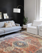 Loloi Skye Collection SKY-11 Rust/Blue 2'-6" x 10'-0" Runner Rug