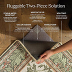 RUGGABLE x Jonathan Adler Machine Washable Modern Runner Rug – Labyrinth Black/Ivory 2.5x7, Stain-Resistant, Non-Slip – Washable Rug for Hallway, Entryway, Living Room & Kitchen–with Standard Pad