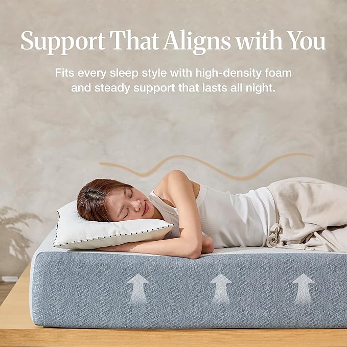 LIFEMENT Basic King Graphite Infused Memory Foam Mattress in a Box | Medium Firm Bed, Fiberglass Free, Certified Pressure Relief Foam, Cooling Comfort Sleep, 12 Inch