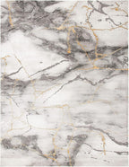 SAFAVIEH Craft Collection X-Large Area Rug - 12' x 15', Grey & Gold, Modern Abstract Design, Non-Shedding & Easy Care, Ideal for High Traffic Areas in Living Room, Bedroom (CFT877F)