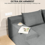 LEVELEVE 107" Cloud Sectional Couch with Deep Seat，Modern Modular Sofa with L-Shape Chaise，No Assembly Required, Upholstered Couches for Living Room Bedroom(Light Gery,Left Facing Chaise)