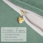 ZWJD Dusty Green Pillow Covers 18x18 Set of 2 Chenille Throw Pillow Covers with Elegant Design Soft and Luxurious Decorative Throw Pillows for Couch, Bed, and Home Decor