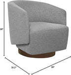 MINCETA Accent Chair,Modern Swivel Chairs for Living Room and Bedroom Reading with Wood Base,Set of 2,Performance Fabric in Gray