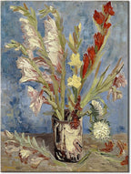 Wieco Art Vase with Gladioli and China Asters by Van Gogh Famous Artwork Oil Paintings Large Wall Art Abstract Flowers Pictures Modern Floral Canvas Prints for Office Decor