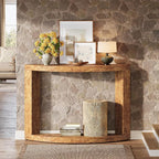 Tribesigns 2-Tier Console Table for Living Room, 47.24" Modern Entryway Table for Foyer, Hallway, Brown