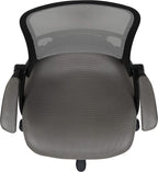 Flash Furniture Porter High-Back Swivel Office Chair with Adjustable Lumbar Support and Seat Height, Ergonomic Mesh Desk Chair with Flip-Up Armrests, Gray/Black