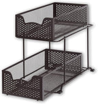 Simple Houseware 2 Tier Sliding Cabinet Basket Organizer Drawer, Bronze