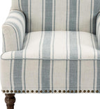 UIXE Stripe Accent Chairs Set of 2, Living Room Arm Chair Modern Nailhead Trim Club Armchair, Comfy Upholstered Sofa Lounge Seat Reading Seat Bedroom Side Seating for Home Office, Blue