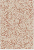 RUGGABLE x Morris & Co Washable Area Rug – Mallow Rust Red 6x9, Stain-Resistant, Non-Slip – Medium Machine Washable Rugs for Living Room, Bedroom, Hallway, Entryway & Office–with Cushioned Pad