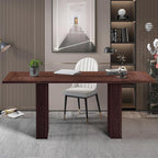 LEVNARY 78 Inch Long Executive Desk, Large Office Desk with Wood Strip Base, Modern Farmhouse Computer Desk Business Furniture for Home Office (Walnut)