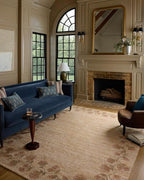 Loloi Chris Loves Julia Rue Collection RUE-05 Natural/Multi 5'-0" x 7'-6" Area Rug Jute Neutral Floral Living Room Bedroom Rug