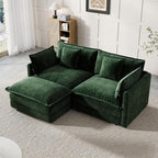 Modular Sectional Sofa, 76.7 Inch L-Shaped Cloud Sofa with Deep Seat Comfortable Chenille Sofa with Cushion Double Sectional Sofa for Living Room Apartment,Evergreen