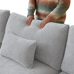 JACH Cloud Sectional Couches for Living Room, Modern Convertible Modular Couch, Love Seat Sofas, Sofa Covers Removable, Comfy Sectional Couch for Living Room, Apartment (Light Grey)