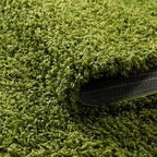 Unique Loom Solid Shag Collection Area Rug (3' 3" Round, Grass Green)