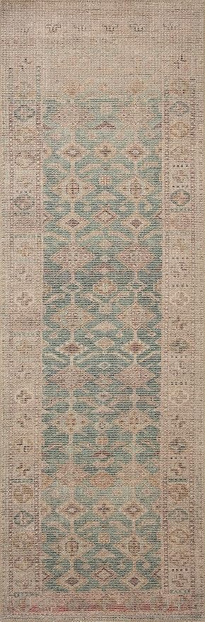 Loloi Angela Rose Aubrey Collection AUB-02 Aqua/Sand 2'-6" x 9'-6", .19" Pile Height, Runner Rug