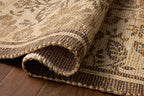 Loloi Chris Loves Julia Rue Collection RUE-03 Bark/Mocha 7'-6" x 9'-6" Area Rug Jute Neutral Floral Living Room Bedroom Rug