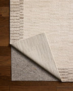 Loloi Chris Loves Julia Calvin Collection CLV-04 Ivory/Pebble 2'-7" x 7'-6" Runner Rug Checkered Neutral Soft Living Room Bedroom Carpet