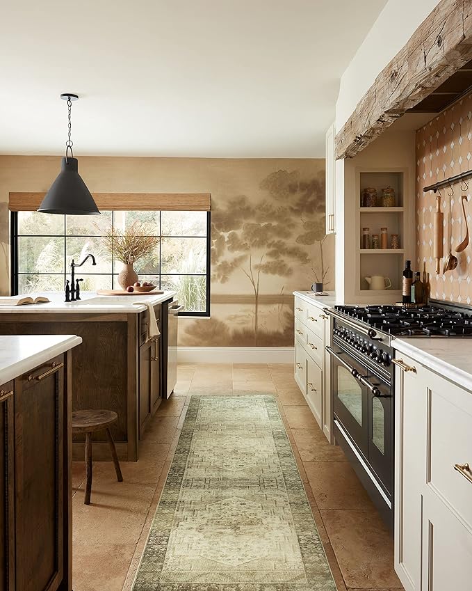 Loloi Magnolia Home by Joanna Gaines Banks Collection BAN-06 Natural/Granite 7'-6" x 9'-6", .13" Pile Height, Machine Washable, Area Rug