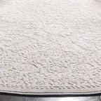 SAFAVIEH Reflection Collection Area Rug - 6'7" Round, Light Grey & Cream, Non-Shedding & Easy Cleaning, Ideal for Living Room, Bedroom (RFT668G)