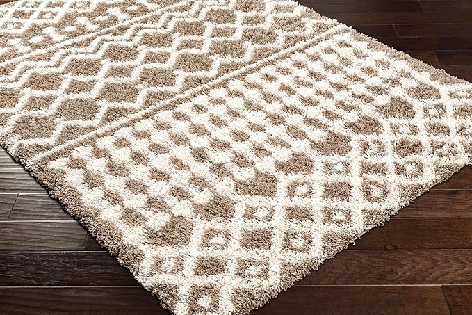 Livabliss Hapsburg Moroccan Shag Area Rug,9'3" x 12',Medium Brown