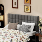 Andeworld Velvet Upholstered Tufted King Size Headboard,Wood Head Board with Metal Legs, Adjustable Height from 42” to 56”, Bed Headboard in Modern Design,Backboard for Bed, Dark Gray
