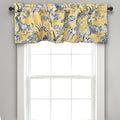 Lush Decor Dolores Light Filtering Valance Curtains Single, 52" W x 18" L Yellow - Valances for Windows - Vintage Valance Floral - Coquette Décor