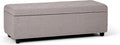 SIMPLIHOME Hamilton 48 inch Wide Transitional Rectangle Storage Ottoman in Cloud Grey Linen Look Fabric, Assembled, For the Living Room, Entryway and Family Room