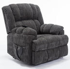 Power Lift Recliner Chair for Elderly, Oversized Chenille Electric Recliners Chairs for Living Room, Dual Motor 180° Lay Flat Recliner Big Sofa with Massage and Heating, Heavy-Duty, Grey