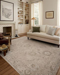 Loloi Chris Loves Julia Louisa Collection LOI-02 Oatmeal/Slate 9'-6" x 13'-1", .38" Pile Height, Area Rug